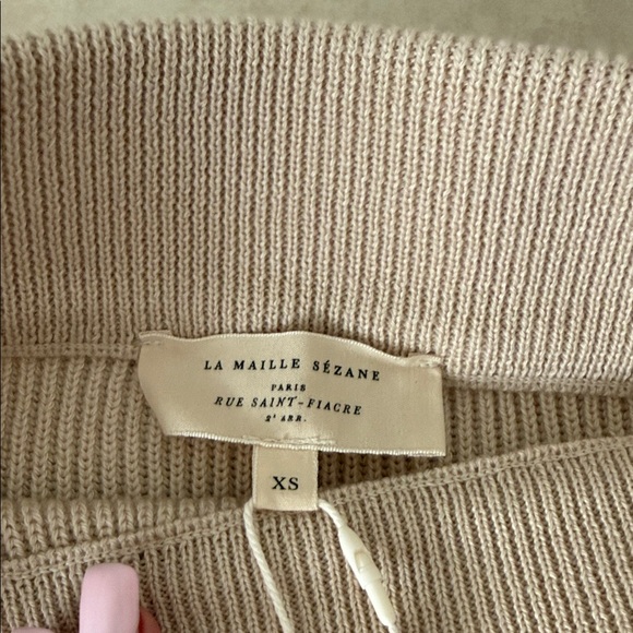 Sezane Beige Ribbed Pencil Skirt - Picture 2 of 3